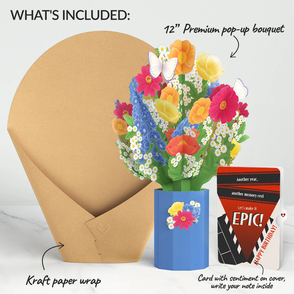 Wildflower Birthday Bouquet and Epic Reel Sentiment Set - Image 2