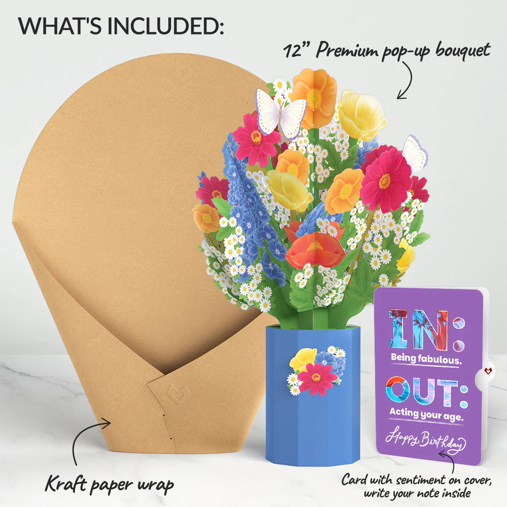 Wildflower Birthday Bouquet and IN & OUT Sentiment Set - Image 2