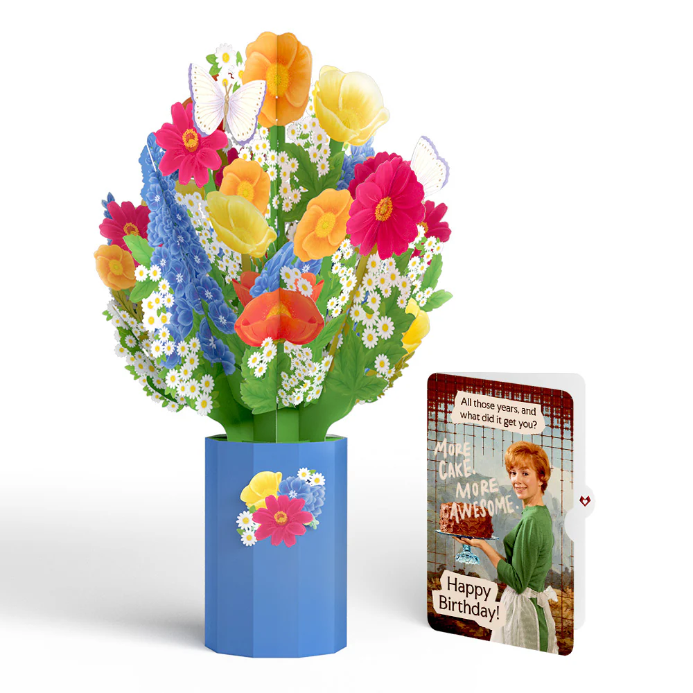 Wildflower Birthday Bouquet and More Cake More Awesome Sentiment Set