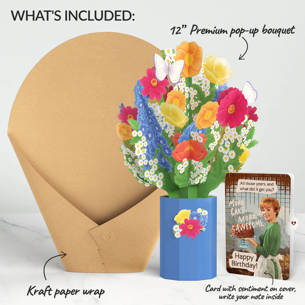 Wildflower Birthday Bouquet and More Cake More Awesome Sentiment Set - Image 2