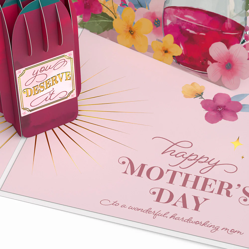 Wine Down and Relax Mother's Day Pop-Up Card - Image 3