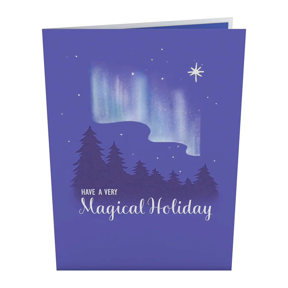 Winter Borealis Scene Pop-Up Card - Image 4
