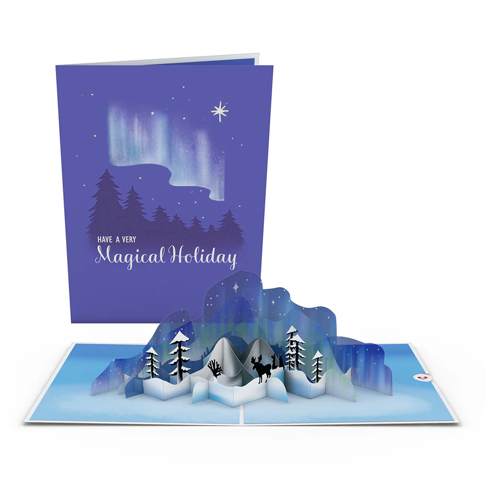 Winter Borealis Scene Pop-Up Card - Image 5
