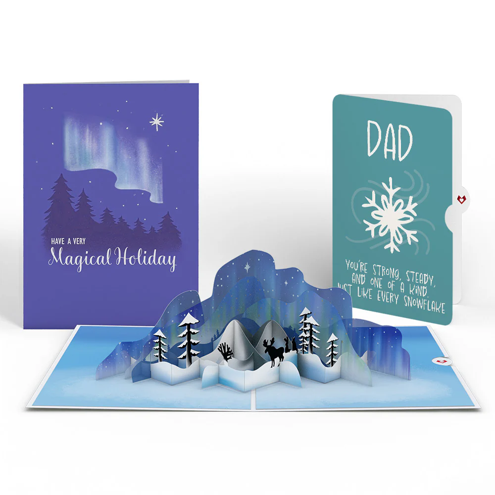 Winter Borealis Scene Pop-Up Card and Sentiment Set for Dad