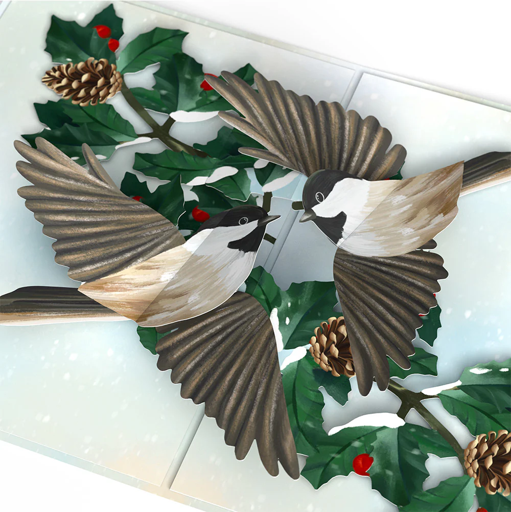 Winter Chickadees Love Pop-Up Card and You Warm My Heart Sentiment Set - Image 3
