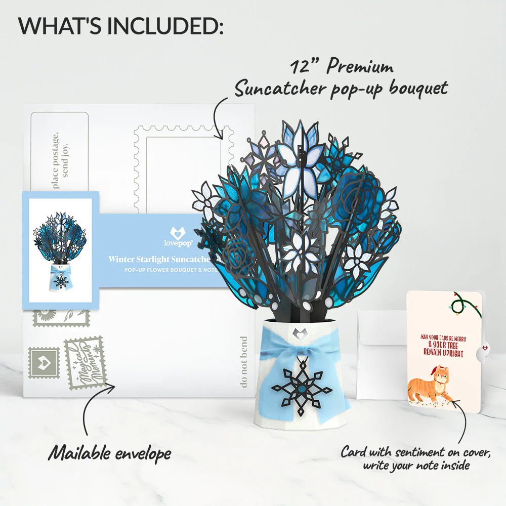 Winter Starlight Suncatcher Bouquet and Funny Cat Christmas Sentiment Set - Image 2