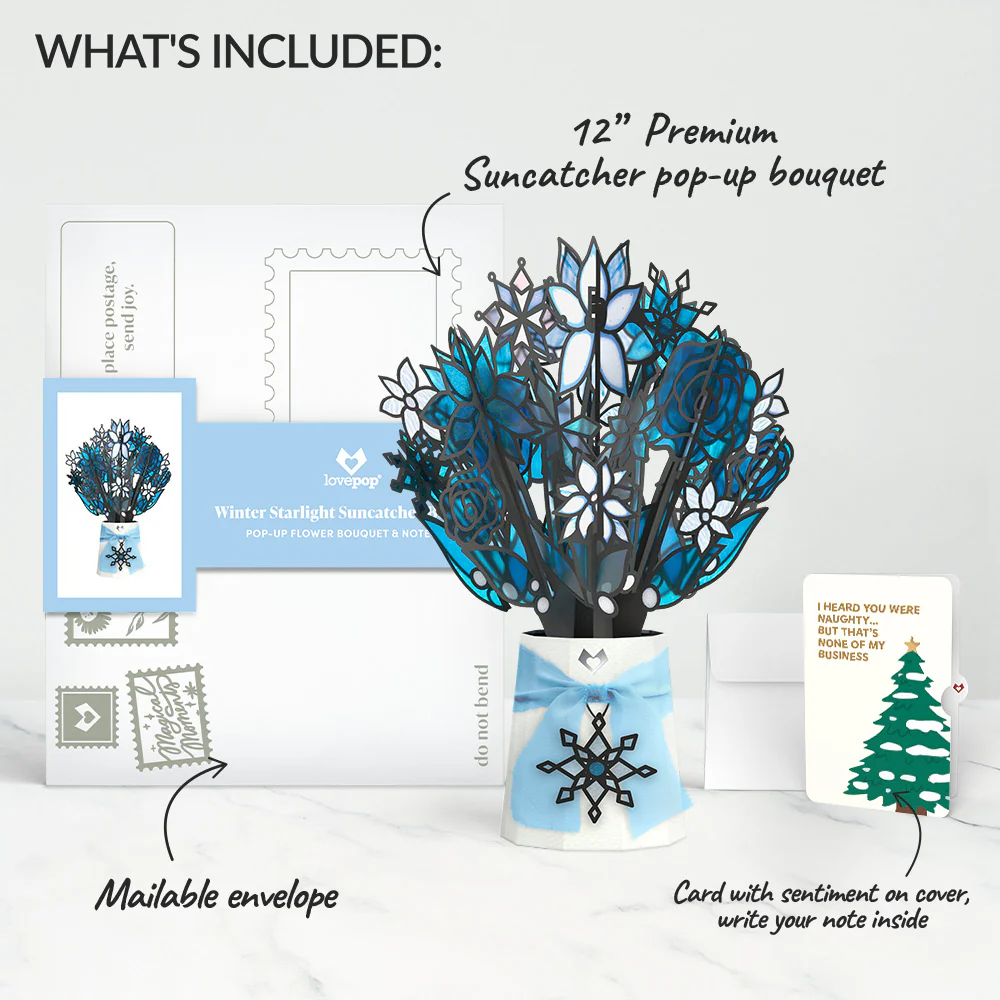 Winter Starlight Suncatcher Bouquet and Funny Christmas Tree Sentiment Set - Image 2