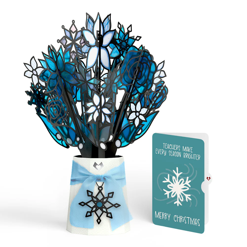 Winter Starlight Suncatcher Bouquet and Snowflake Christmas Sentiment Set for Teacher