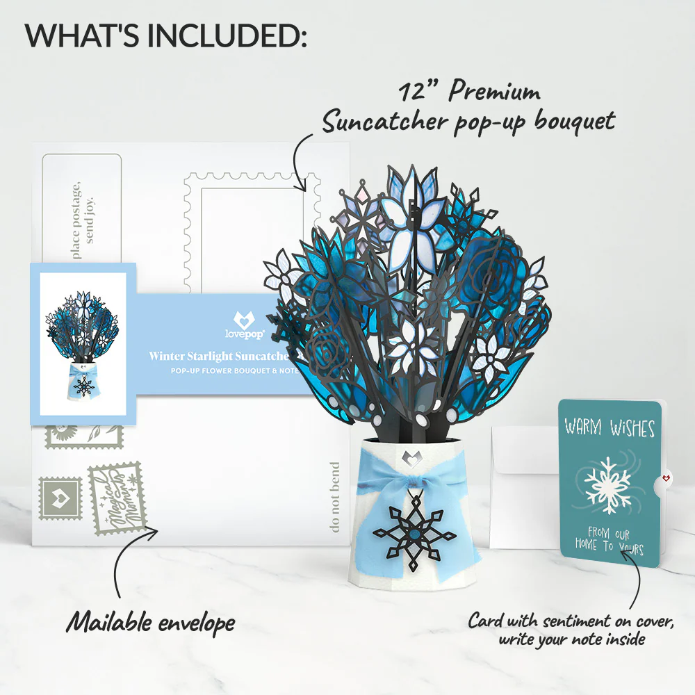 Winter Starlight Suncatcher Bouquet and Snowflake Holiday Sentiment Set - Image 2