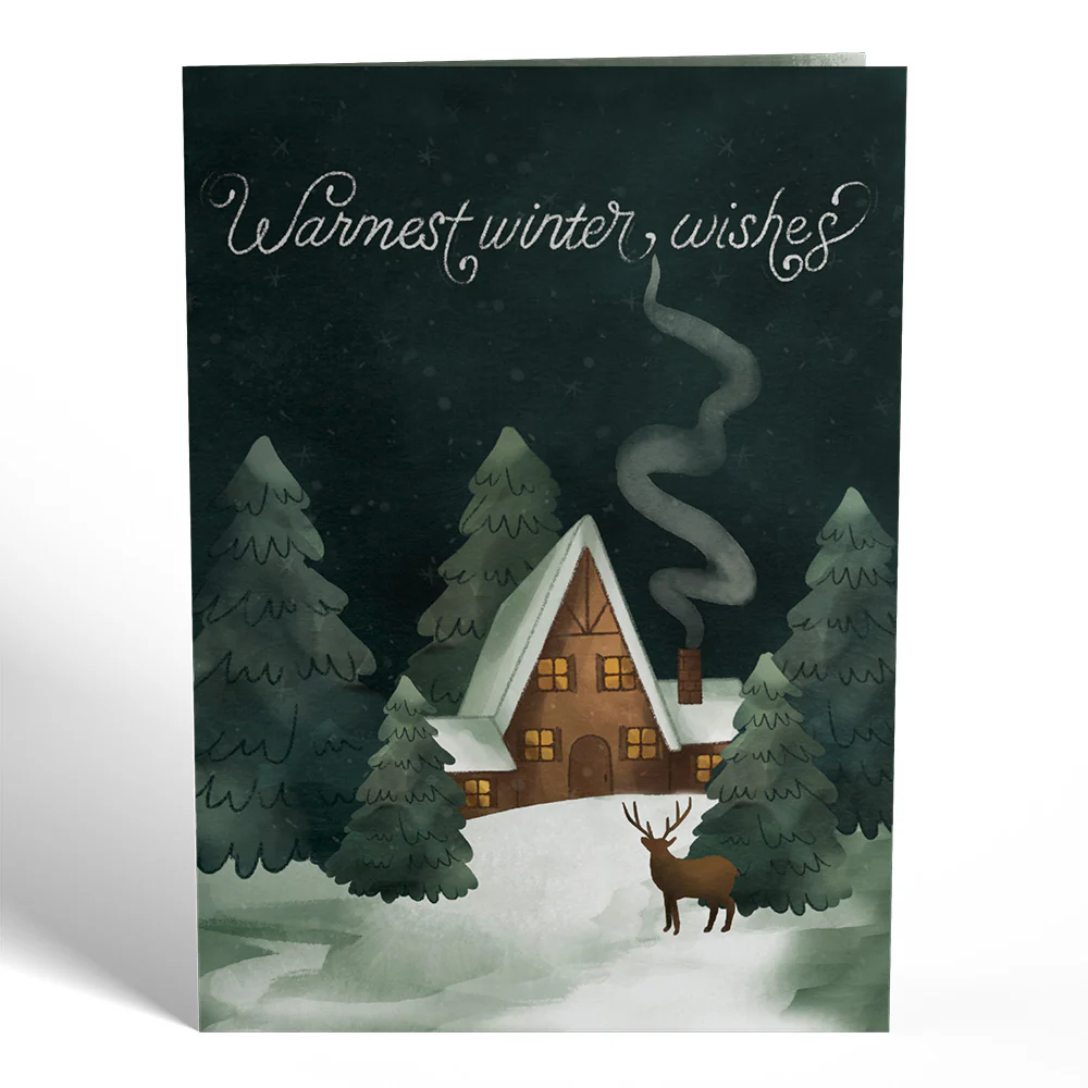 Winter Wishes Mountain Village Light-Up Pop-Up Card - Image 5