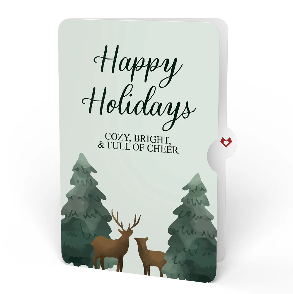 Winter Wishes Mountain Village Light-Up Pop-Up Card and Woodland Deer Happy Holidays Sentiment Set - Image 4