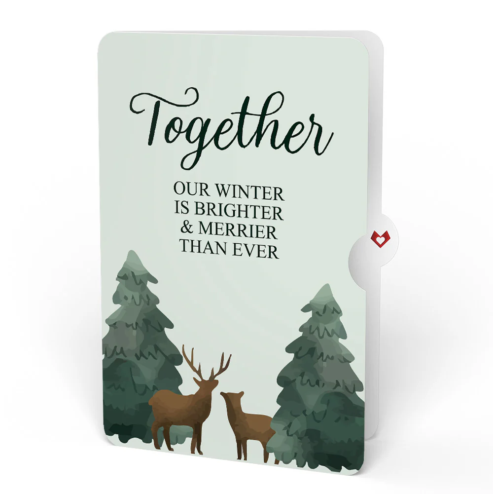 Winter Wishes Mountain Village Light-Up Pop-Up Card and Woodland Deer Together Sentiment Set - Image 4