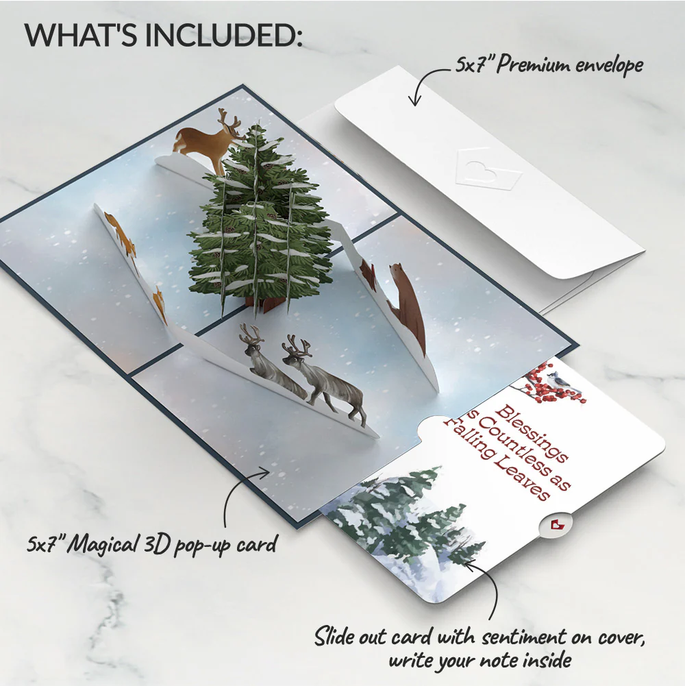 Winter's Eve Vigil Pop-Up Card and Countless Blessings Sentiment Set - Image 2