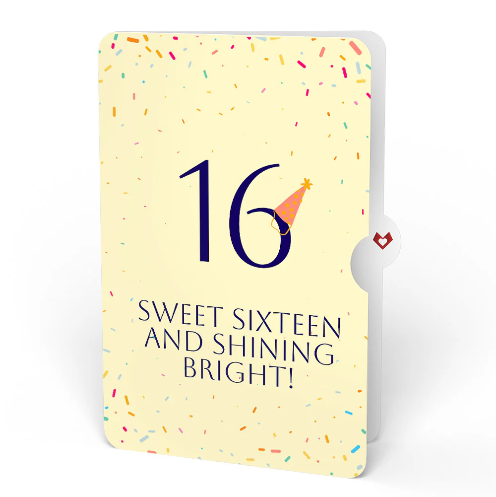 Wishing You a Happy 16th Birthday Music and Lights Pop-Up Card and Party Hat Sentiment Set - Image 4