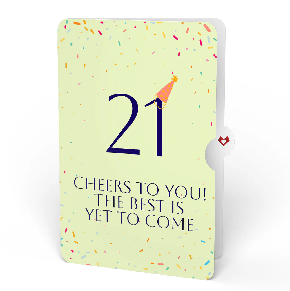 Wishing You a Happy 21st Birthday Music and Lights Pop-Up Card and Party Hat Sentiment Set - Image 4