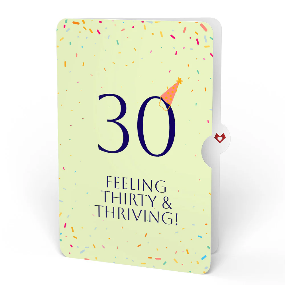 Wishing You a Happy 30th Birthday Music and Lights Pop-Up Card and Party Hat Sentiment Set - Image 4