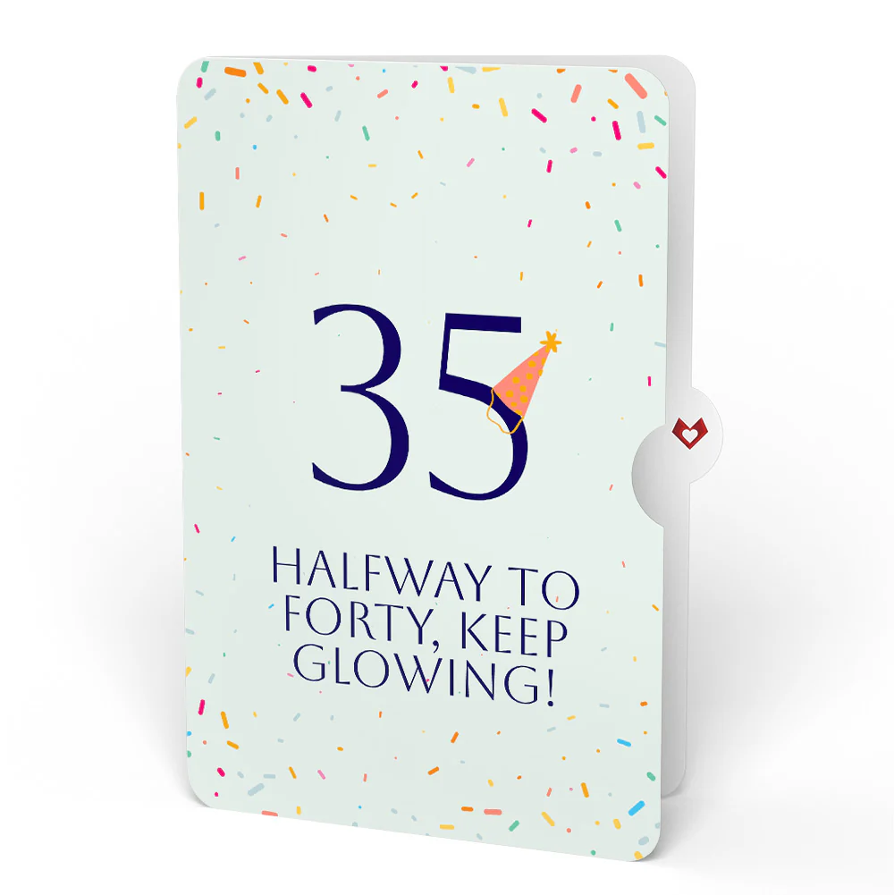 Wishing You a Happy 35th Birthday Music and Lights Pop-Up Card and Party Hat Sentiment Set - Image 4