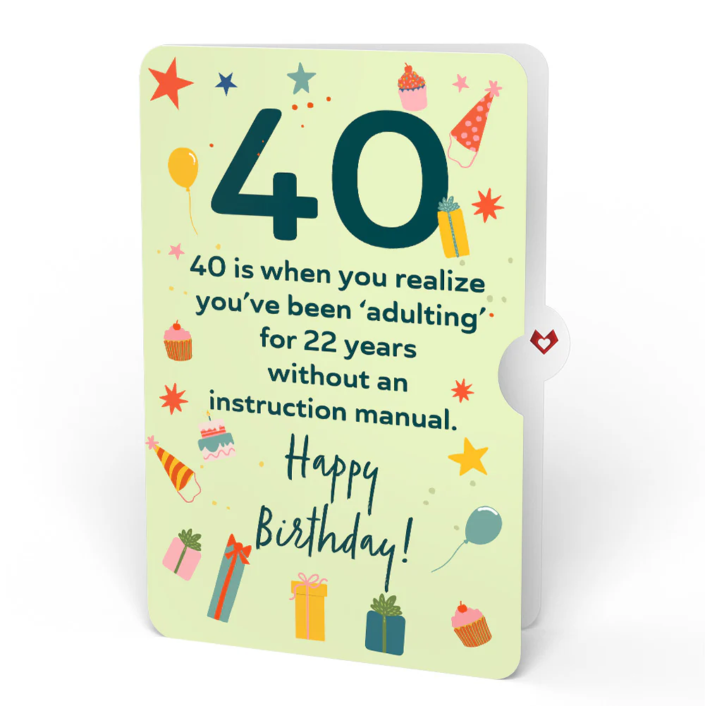 Wishing You a Happy 40th Birthday Music and Lights Pop-Up Card and Sentiment Set - Image 4