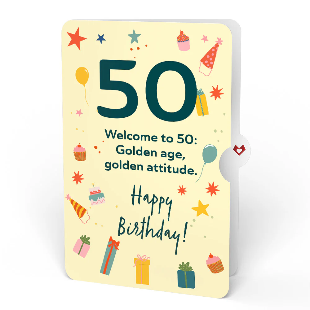 Wishing You a Happy 50th Birthday Music and Lights Pop-Up Card and Sentiment Set - Image 4