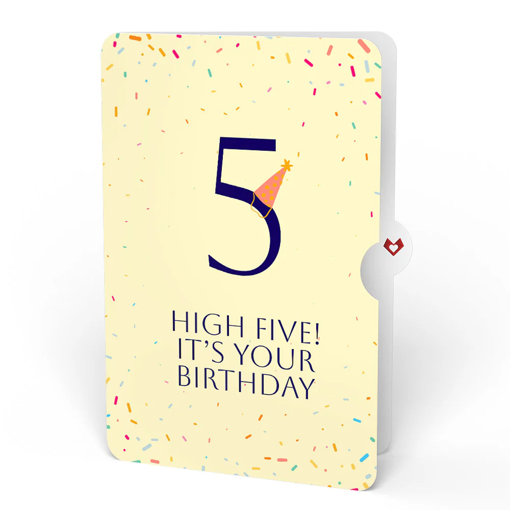 Wishing You a Happy 5th Birthday Music and Lights Pop-Up Card and Party Hat Sentiment Set - Image 4