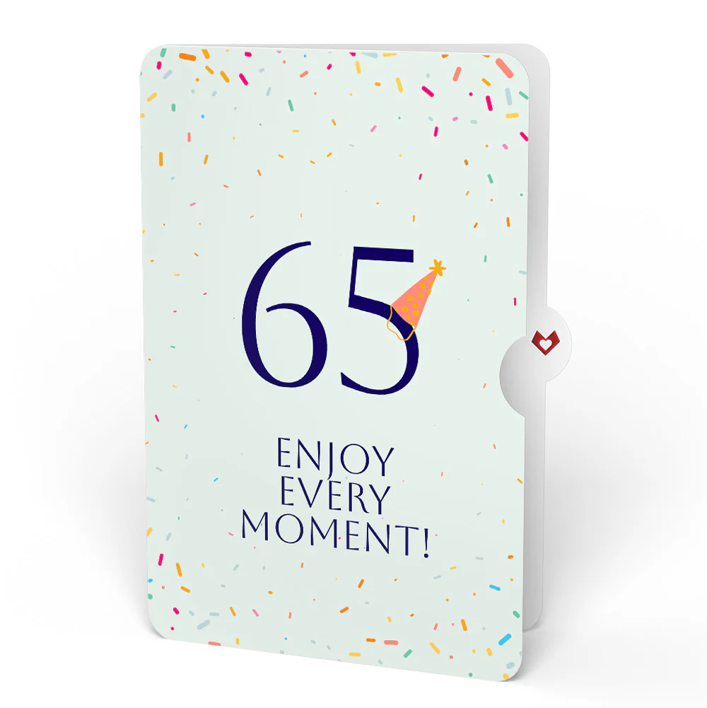 Wishing You a Happy 65th Birthday Music and Lights Pop-Up Card and Party Hat Sentiment Set - Image 4
