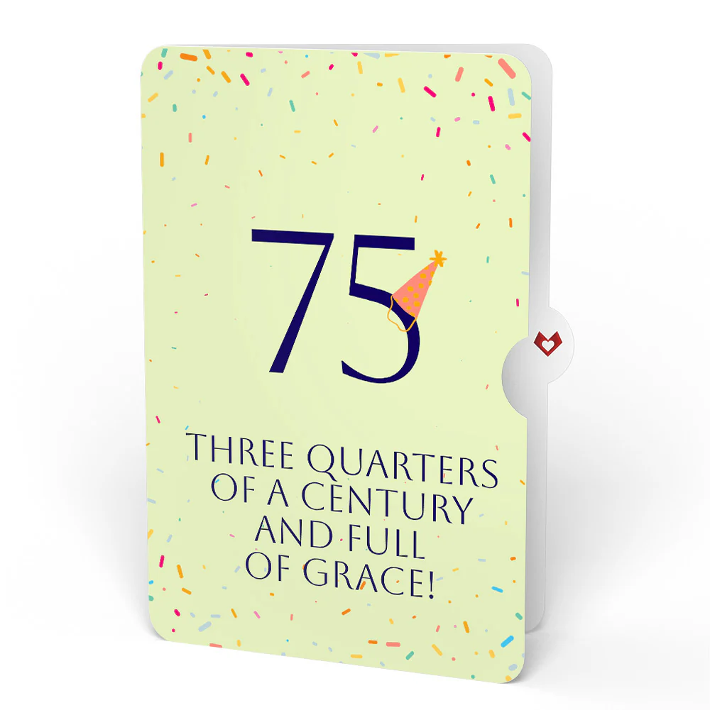 Wishing You a Happy 75th Birthday Music and Lights Pop-Up Card and Party Hat Sentiment Set - Image 4