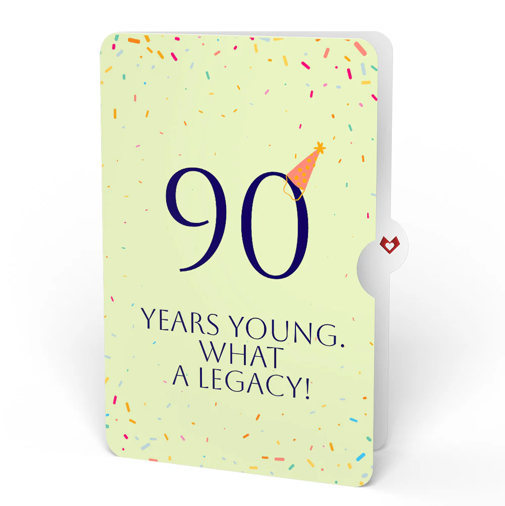 Wishing You a Happy 90th Birthday Music and Lights Pop-Up Card and Party Hat Sentiment Set - Image 4
