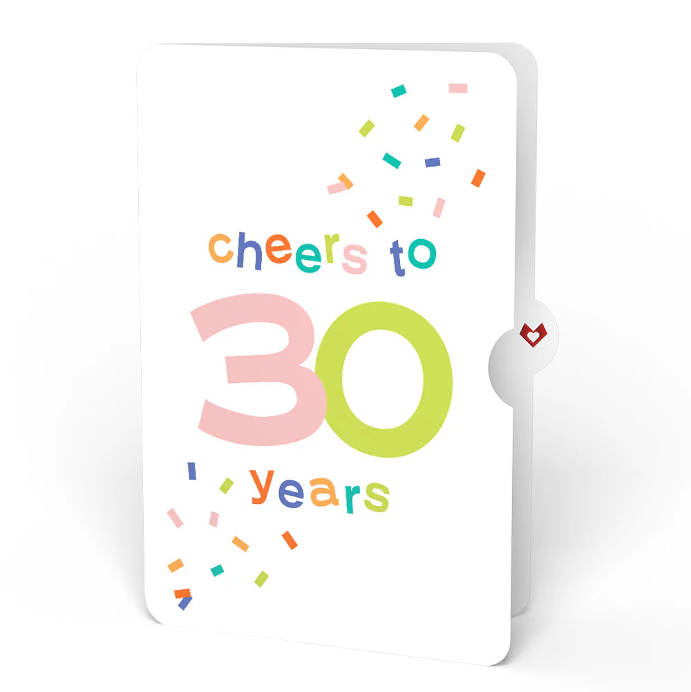 Wishing You a Happy 30th Birthday Music and Lights Pop-Up Card and Confetti Cake Sentiment Set - Image 4