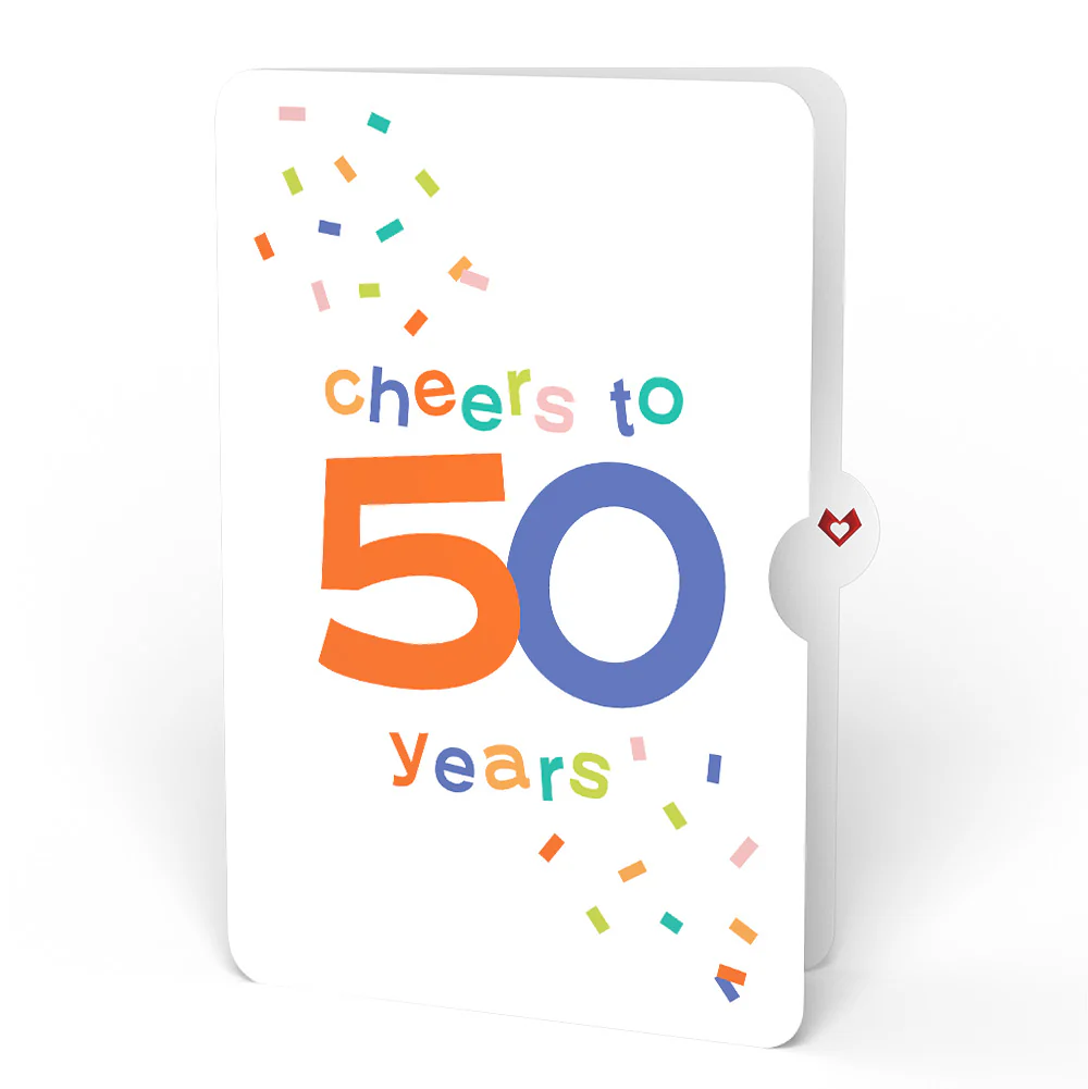 Wishing You a Happy 50th Birthday Music and Lights Pop-Up Card and Confetti Cake Sentiment Set - Image 4