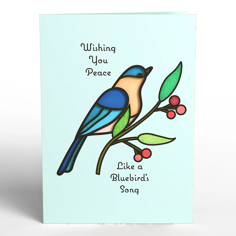 Wishing You Peace Bluebird Suncatcher Card - Image 5