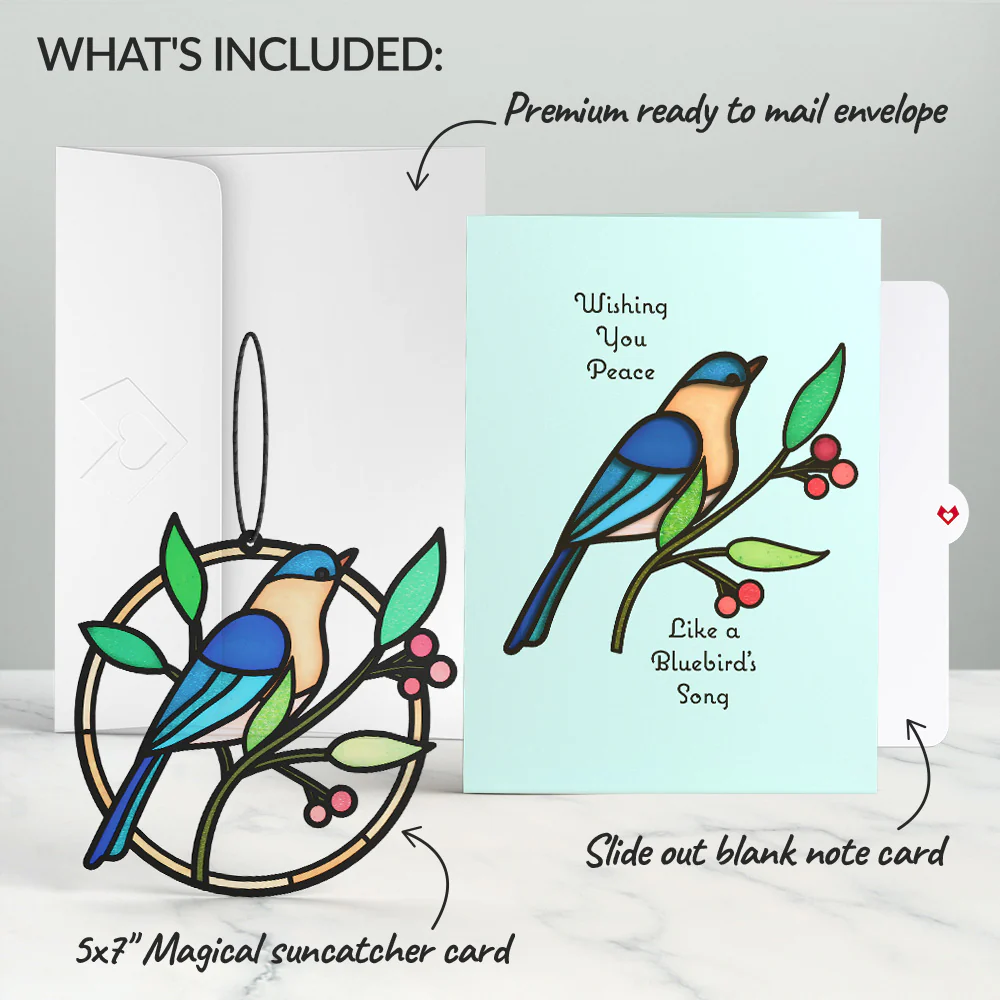 Wishing You Peace Bluebird Suncatcher Card - Image 6