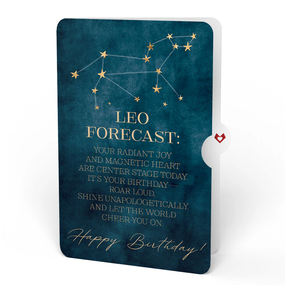 Wisteria Birthday Bouquet and Leo Zodiac Sentiment Set - Image 4