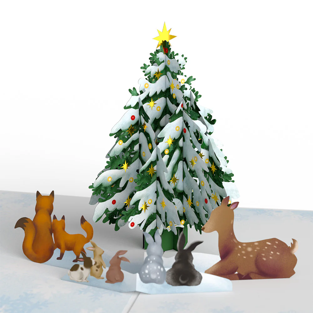 Woodland White Christmas Pop-Up Card and Sentiment Set for Partner - Image 3