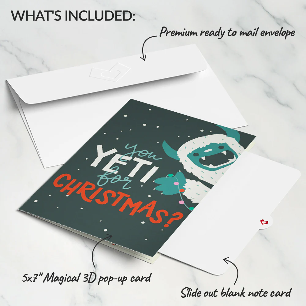 Yeti for Christmas Pop-Up Card - Image 5