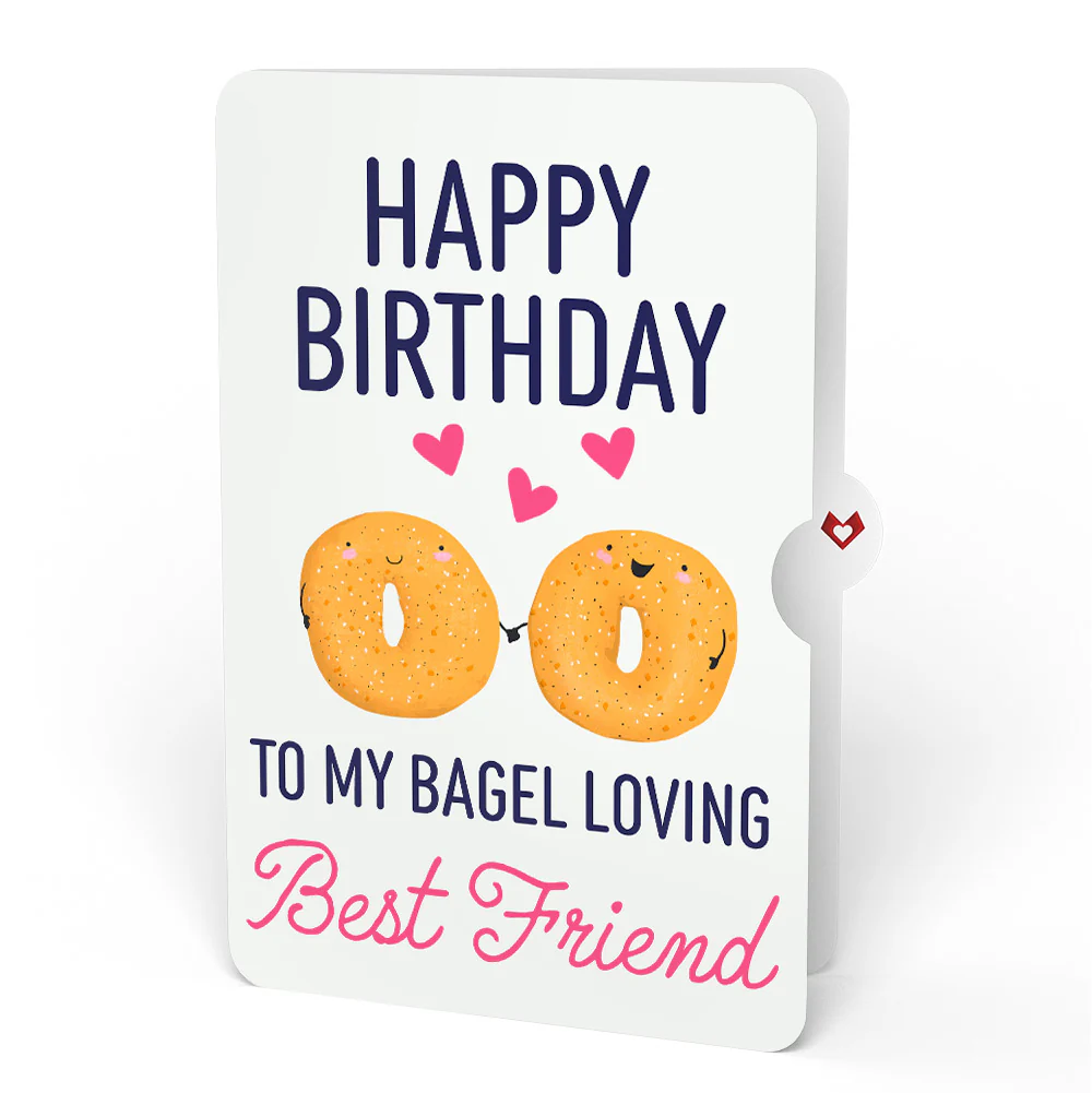 You Are My Everything Bagel Birthday Pop-Up Card and Sentiment Set for Best Friend - Image 4