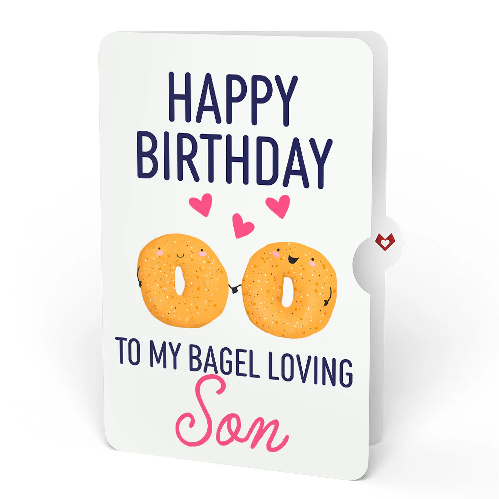 You Are My Everything Bagel Birthday Pop-Up Card and Sentiment Set for Son - Image 4
