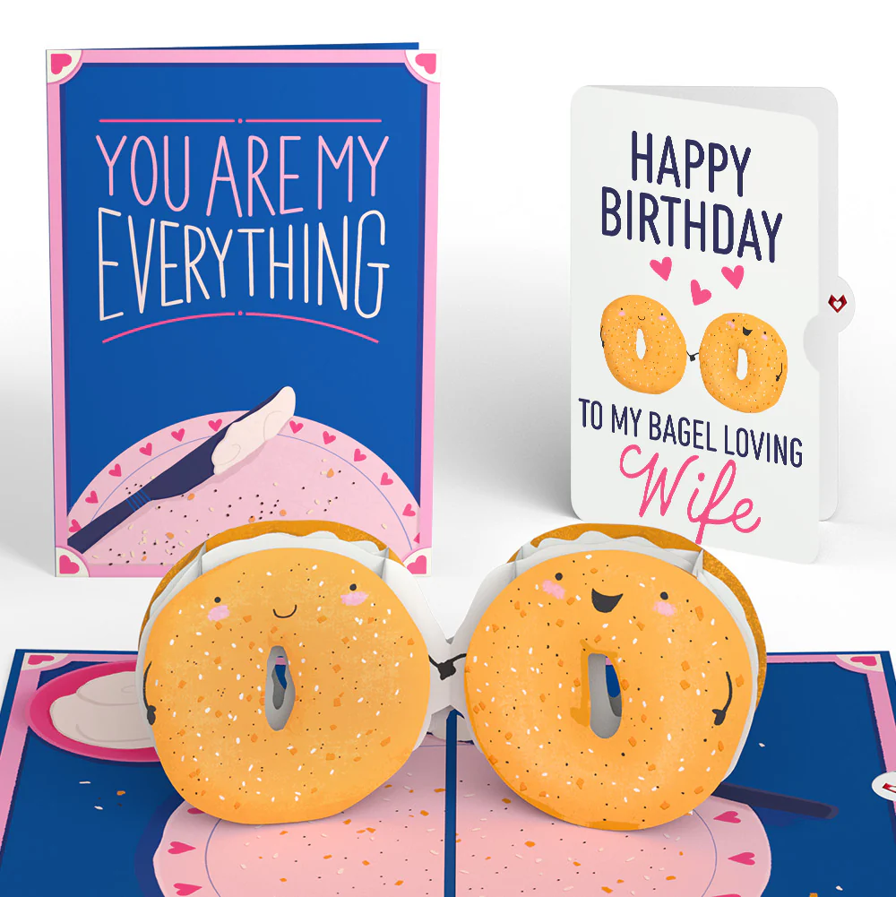 You Are My Everything Bagel Birthday Pop-Up Card and Sentiment Set for Wife