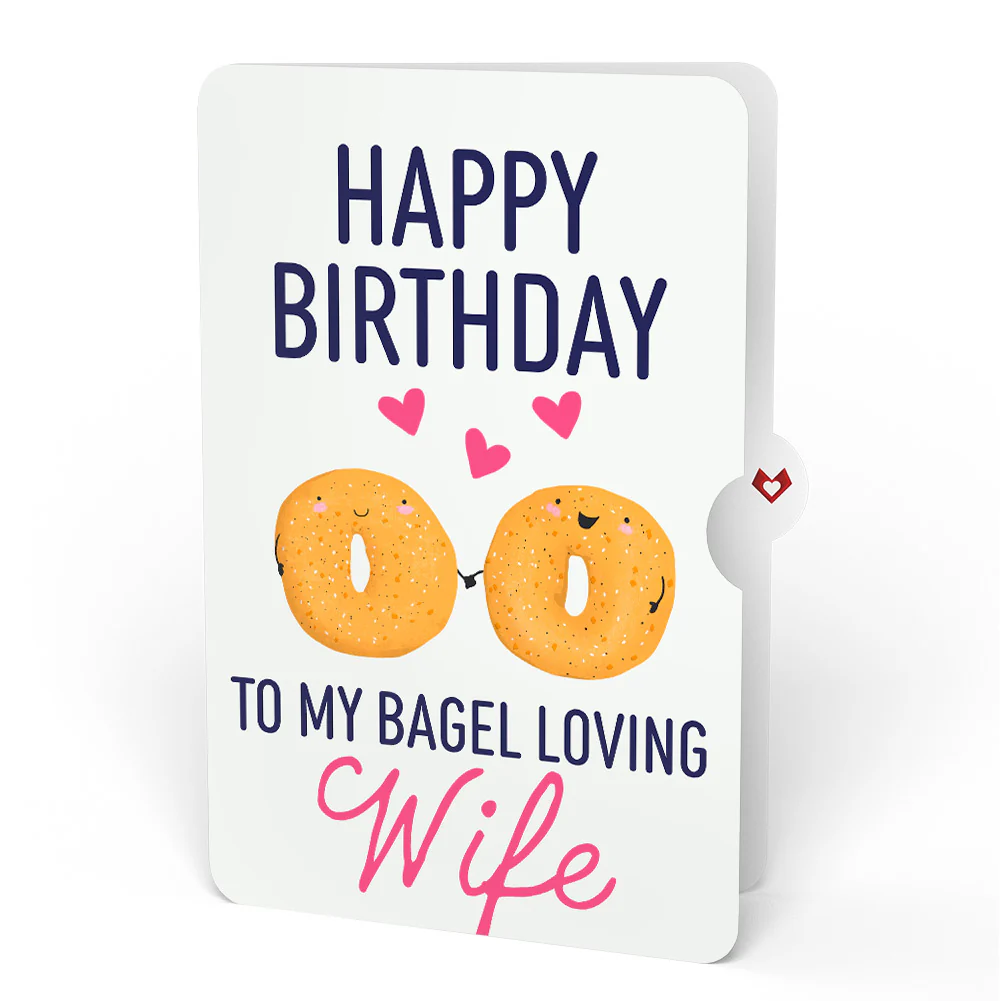 You Are My Everything Bagel Birthday Pop-Up Card and Sentiment Set for Wife - Image 4