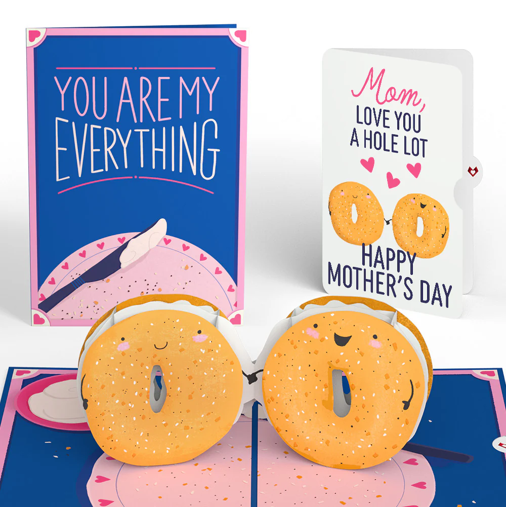 You Are My Everything Bagel Mother’s Day Pop-Up Card and Love You A Hole Lot Sentiment Set for Mom