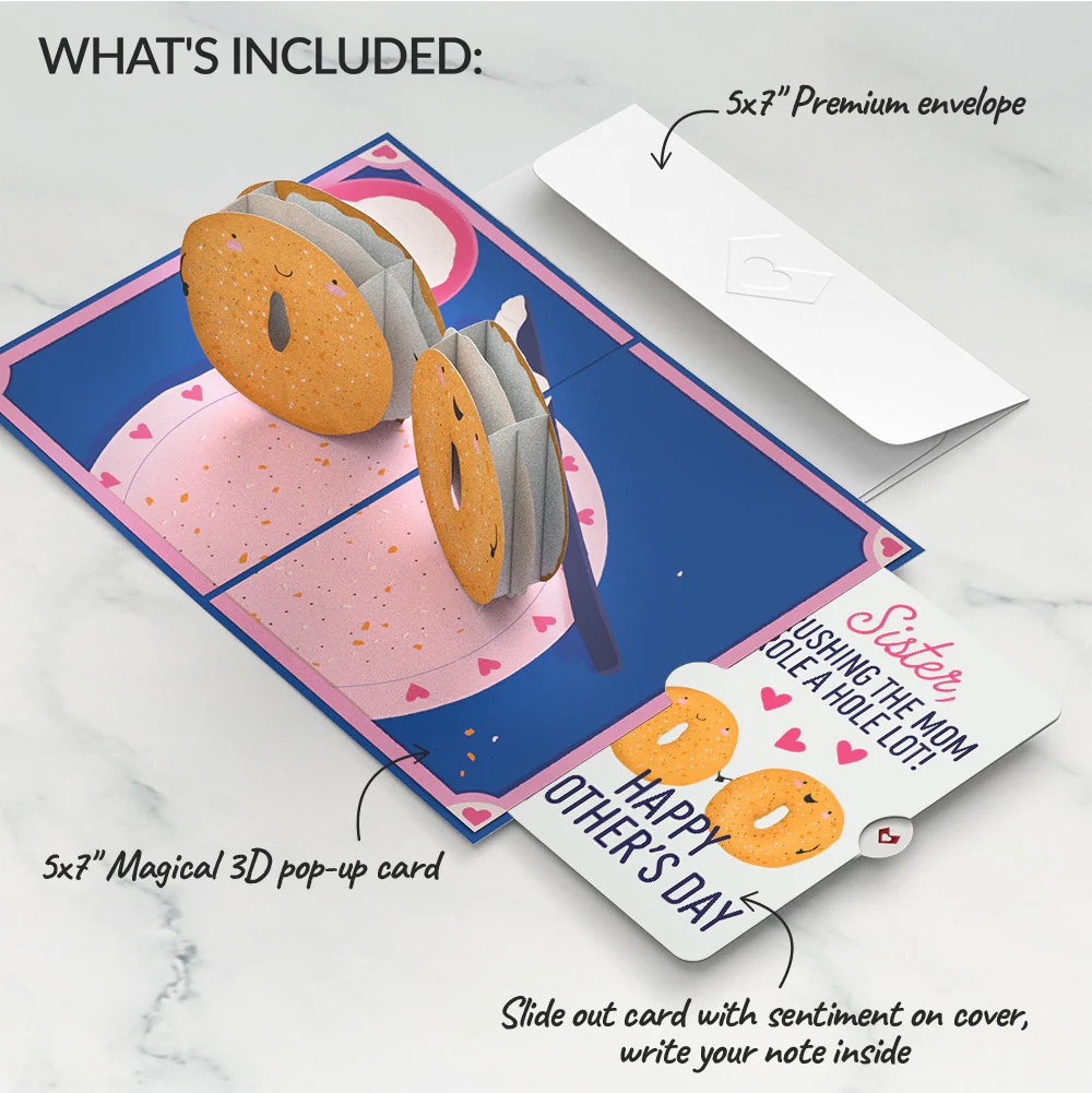 You Are My Everything Bagel Mother’s Day Pop-Up Card and Sentiment Set for Sister - Image 2
