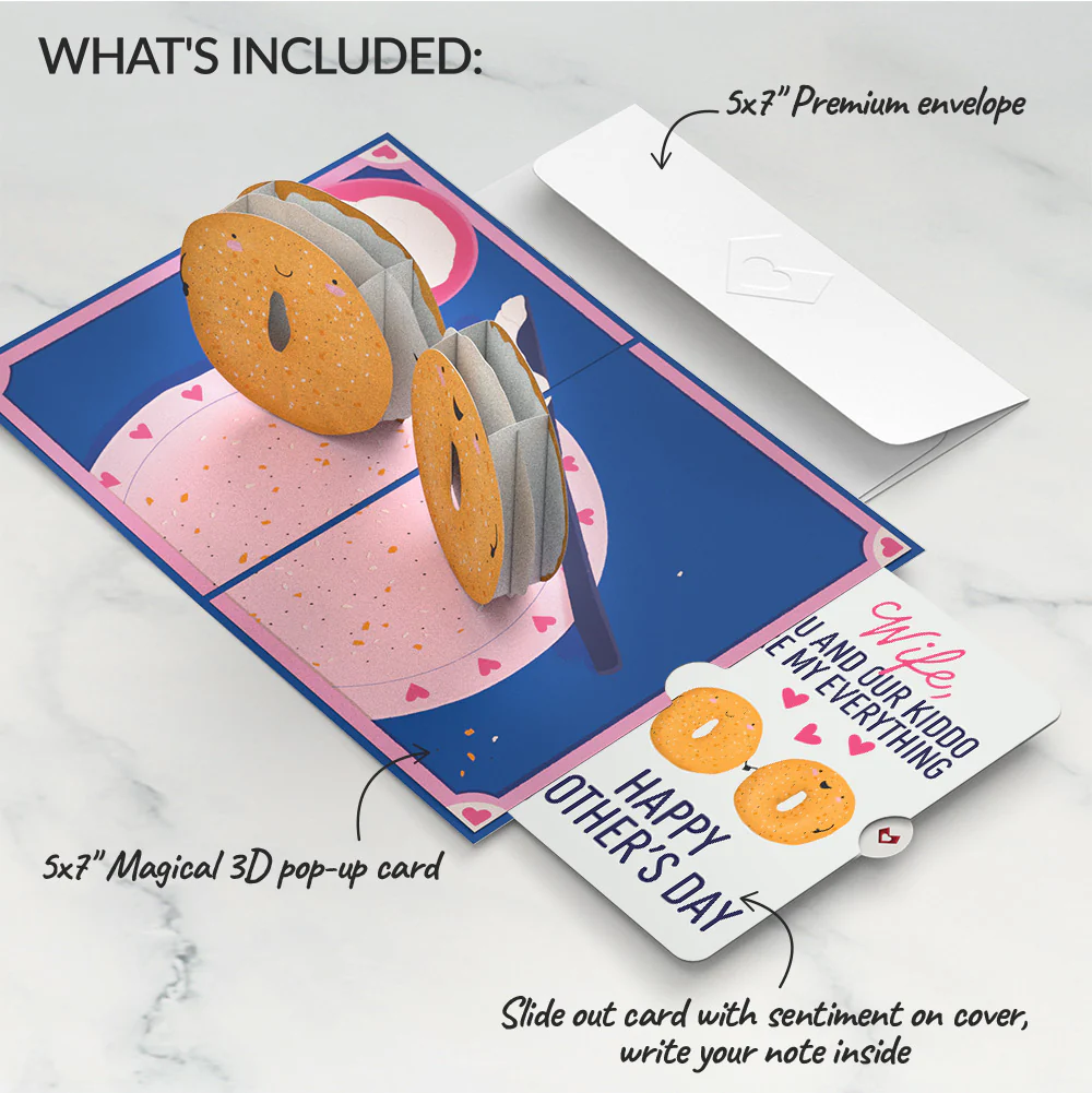 You Are My Everything Bagel Mother’s Day Pop-Up Card and Sentiment Set for Wife - Image 2