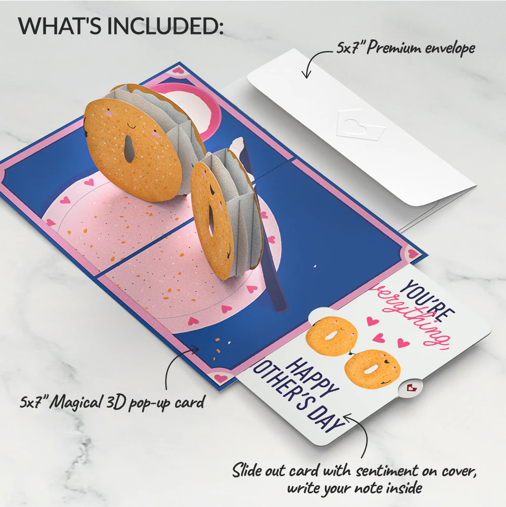 You Are My Everything Bagel Mother’s Day Pop-Up Card and You're Everything Sentiment Set - Image 2