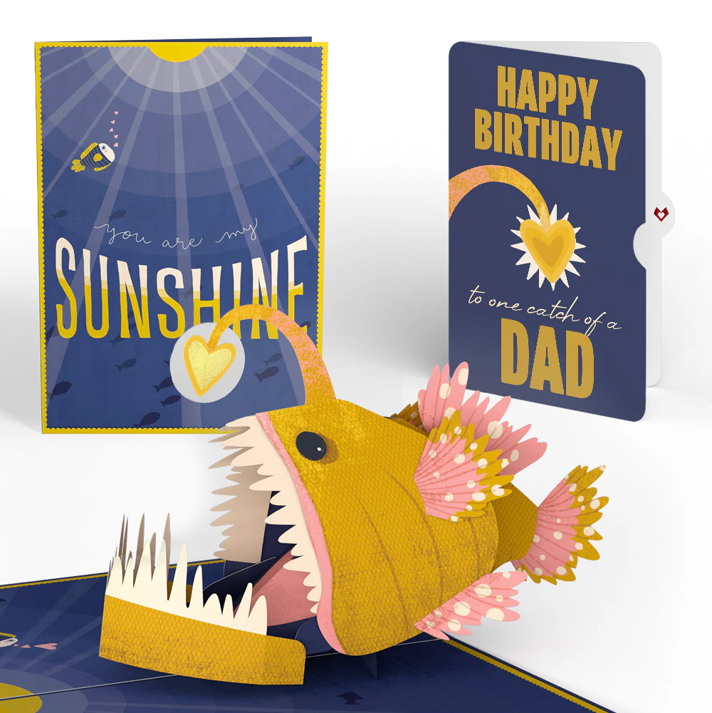 You Are My Sunshine Anglerfish Birthday Pop-Up Card and Sentiment Set for Dad