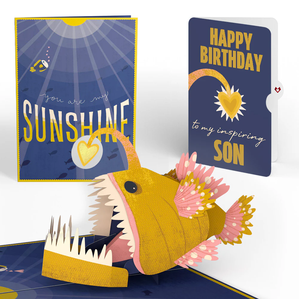 You Are My Sunshine Anglerfish Birthday Pop-Up Card and Sentiment Set for Son