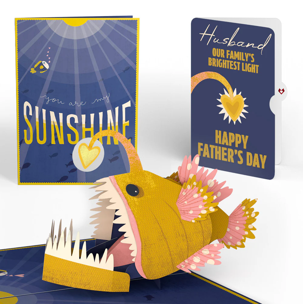 You Are My Sunshine Anglerfish Father’s Day Pop-Up Card and Sentiment Set for Husband