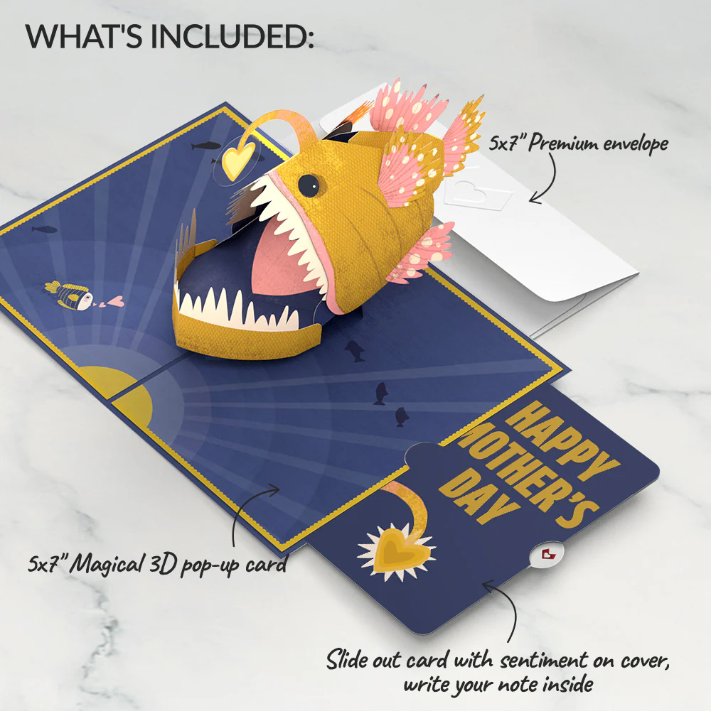You Are My Sunshine Anglerfish Mother's Day Pop-Up Card and Sentiment Set - Image 2