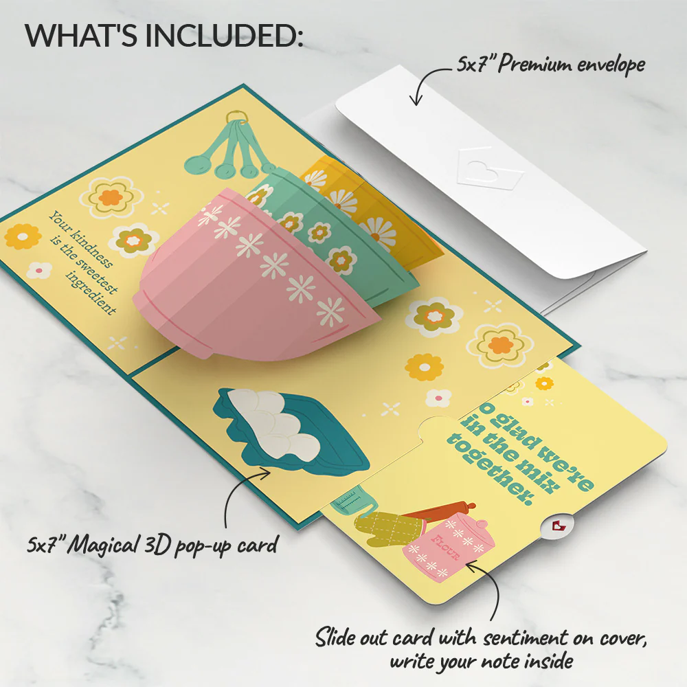 You Bake the World a Better Place Appreciation Pop-Up Card and Sentiment Set - Image 2
