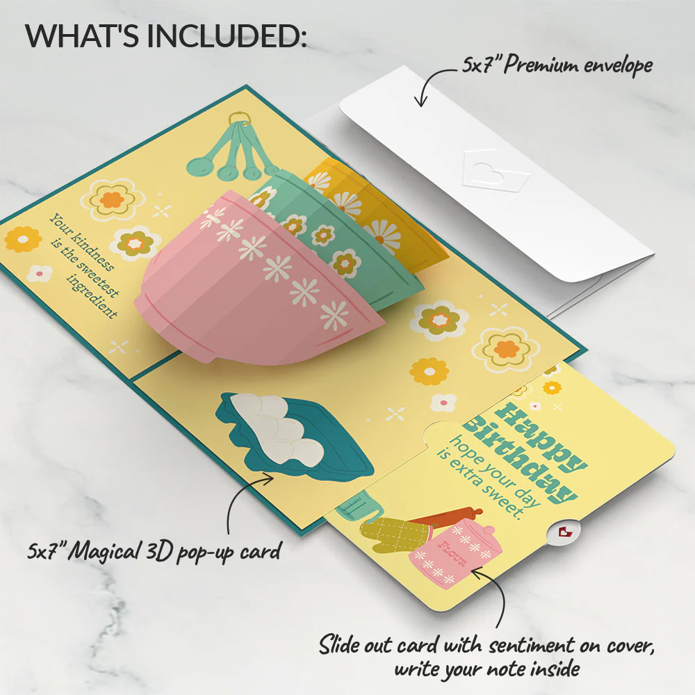 You Bake the World a Better Place Birthday Pop-Up Card and Sentiment Set - Image 2