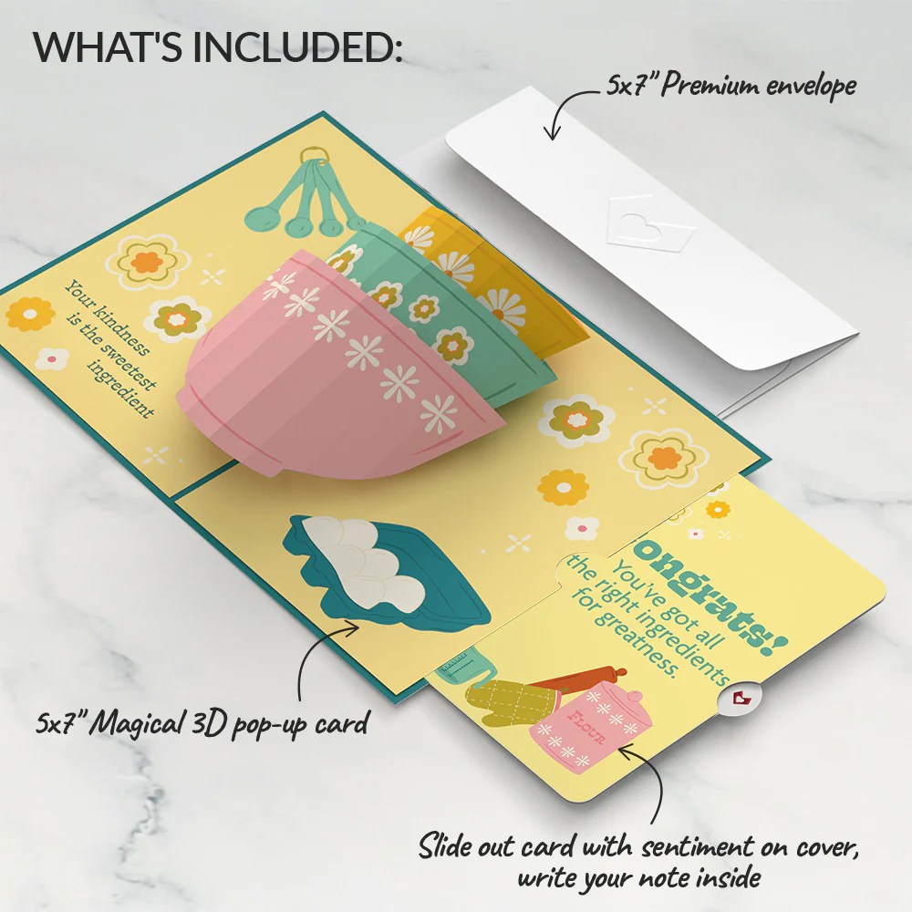 You Bake the World a Better Place Congratulations Pop-Up Card and Sentiment Set - Image 2