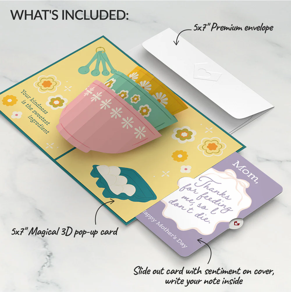 You Bake the World a Better Place Mother’s Day Pop-Up Card and Sentiment Set for Mom - Image 2
